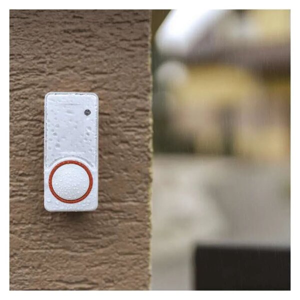 Bielo-červený domový bezdrôtový zvonček do zásuvky – Elektro > Domové zvončeky