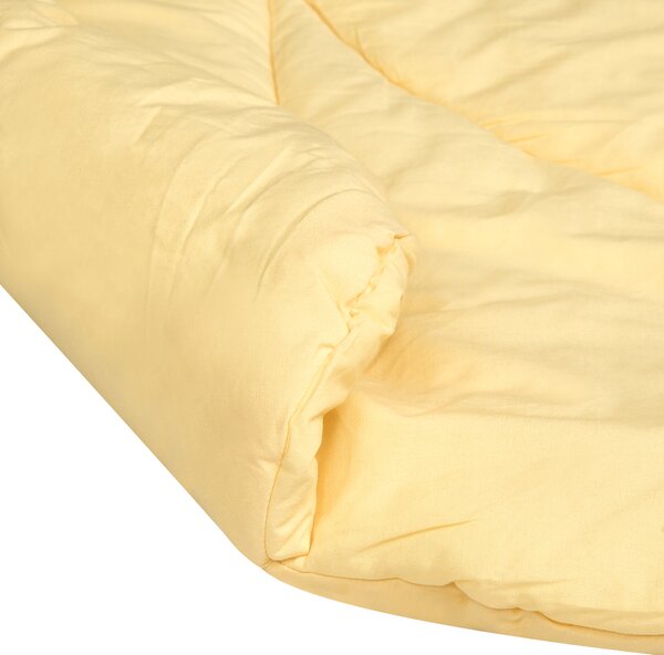 Detská podložka na hranie žltá bavlnený poťah prešívaná tvar listu štvorlístok 110 x 110 cm doplnky detská izba