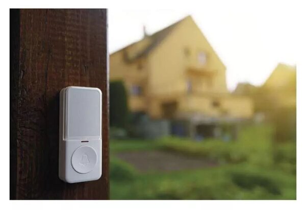 Biely domový bezdrôtový zvonček do zásuvky – Elektro > Domové zvončeky