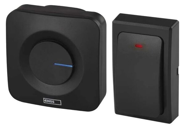 Čierny domový bezdrôtový zvonček do zásuvky – Elektro > Domové zvončeky