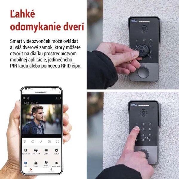 GoSmart Domový videozvonček IP-21PoE s dverným zámkom s WiFi – Inteligentná domácnosť > GoSmart
