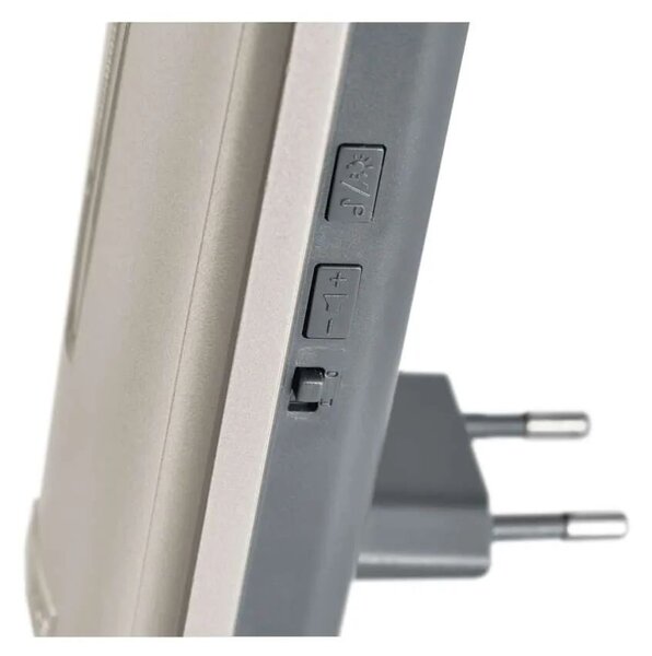 Strieborný domový bezdrôtový zvonček do zásuvky s USB a predlžovačom signálu – Elektro > Domové zvončeky
