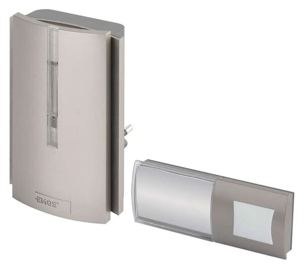 Strieborný domový bezdrôtový zvonček do zásuvky s USB a predlžovačom signálu – Elektro > Domové zvončeky