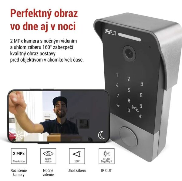 GoSmart Domový videozvonček IP-21PoE s dverným zámkom s WiFi – Inteligentná domácnosť > GoSmart