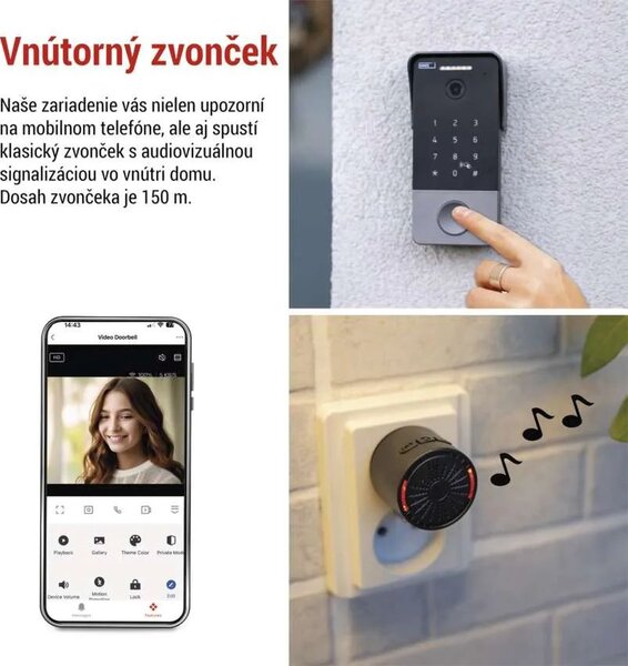GoSmart Domový videozvonček IP-21PoE s dverným zámkom s WiFi – Inteligentná domácnosť > GoSmart