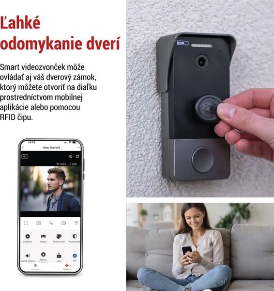 GoSmart Domový videozvonček IP-20PoE s dverným zámkom s WiFi – Inteligentná domácnosť > GoSmart