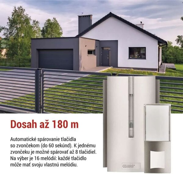 Strieborný domový bezdrôtový zvonček do zásuvky s USB a predlžovačom signálu – Elektro > Domové zvončeky