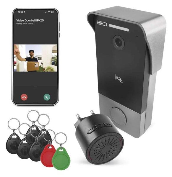 GoSmart Domový videozvonček IP-20PoE s dverným zámkom s WiFi – Inteligentná domácnosť > GoSmart