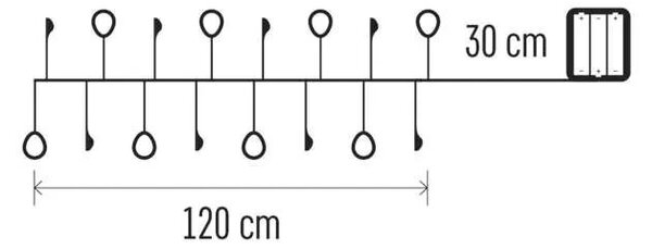 LED sviatočná girlanda kamienky 1,2 m – LED lustre a svietidlá > sviatočné osvetlenie > sviatočné girlandy