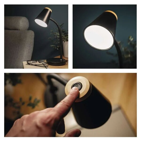 Čierna LED stolová lampička Tara 4,5W – LED lampičky a baterky > Stolové LED lampičky