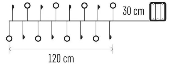 LED sviatočná girlanda perličky 1,2 m – LED lustre a svietidlá > sviatočné osvetlenie > sviatočné girlandy