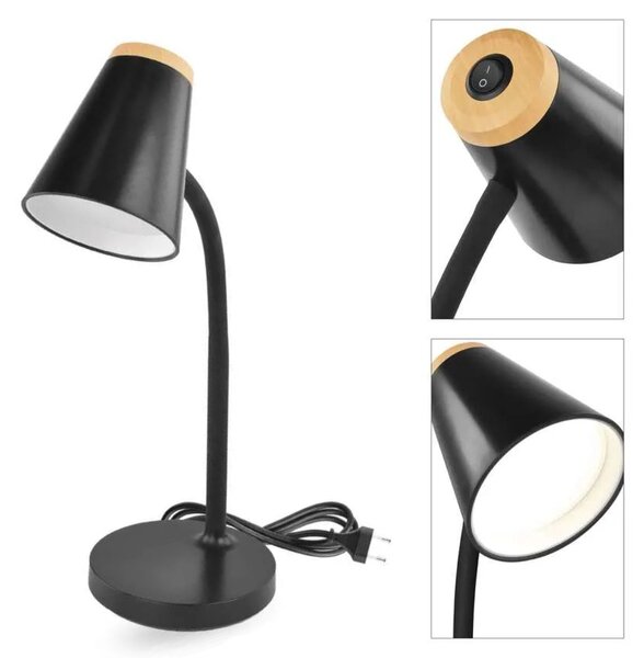 Čierna LED stolová lampička Tara 4,5W – LED lampičky a baterky > Stolové LED lampičky