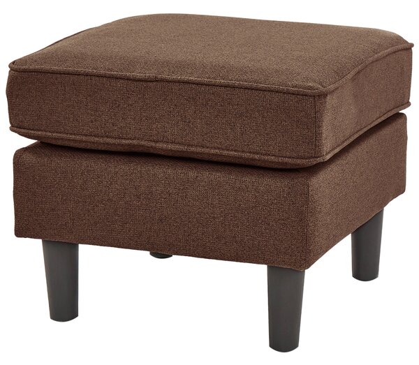Pohovka hnedá látková čalúnená 3 miestna s taburetom mid century modern obývacia izba
