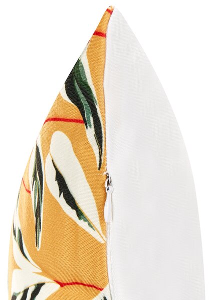 Sada 2 záhradných vankúšov viacfarebná polyester 40 x 60 cm obdĺžniková vzor listov s motívom moderný dizajn