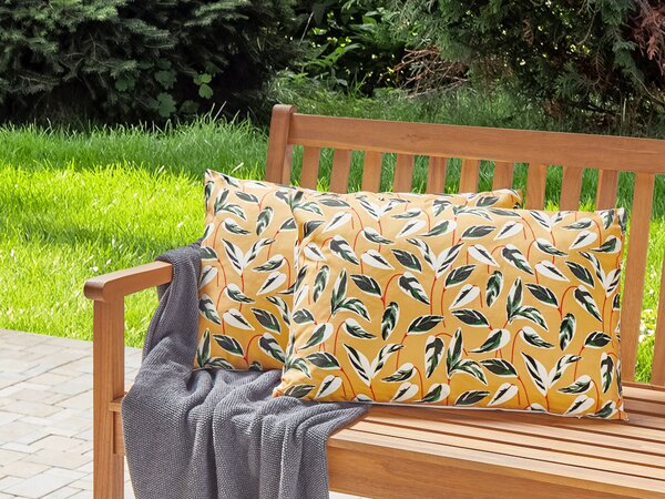 Sada 2 záhradných vankúšov viacfarebná polyester 40 x 60 cm obdĺžniková vzor listov s motívom moderný dizajn