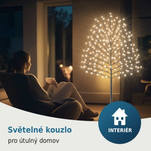 LED svetelný strom čerešňový kvet 180 cm – teplá biela
