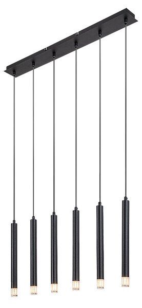 Čierny závesný luster Ramira pre žiarovku 6x G9 – LED lustre a svietidlá > Lustre