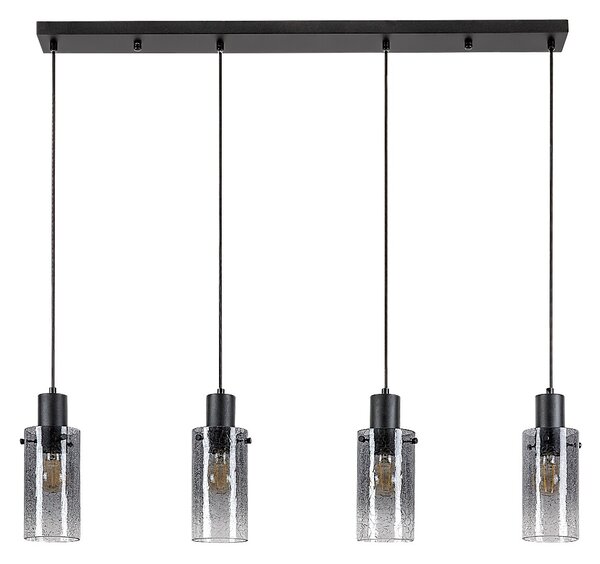 Čierny závesný luster Fumea pre žiarovku 4x E27 – LED lustre a svietidlá > Lustre