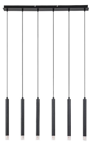 Čierny závesný luster Ramira pre žiarovku 6x G9 – LED lustre a svietidlá > Lustre