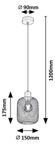Čierny závesný luster Grendel s dekorom dreva pre žiarovku E27 – LED lustre a svietidlá > Lustre
