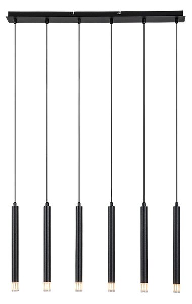 Čierny závesný luster Ramira pre žiarovku 6x G9 – LED lustre a svietidlá > Lustre
