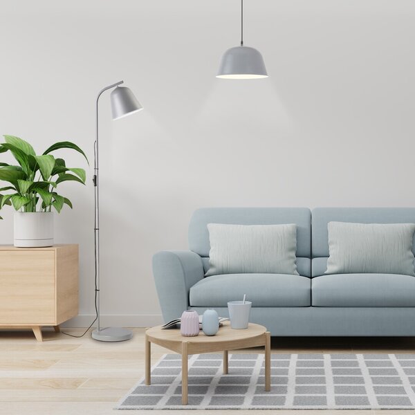 Sivý závesný luster Malia pre žiarovku E27 – LED lustre a svietidlá > Lustre