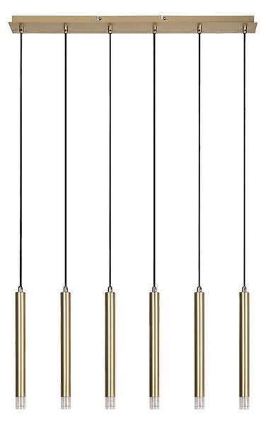 Zlatý závesný luster Ramira pre žiarovku 6x G9 – LED lustre a svietidlá > Lustre