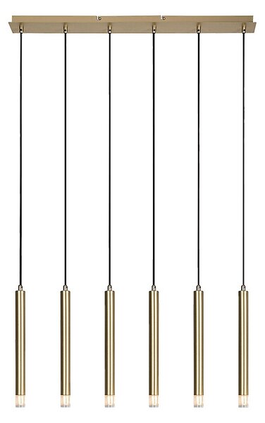 Zlatý závesný luster Ramira pre žiarovku 6x G9 – LED lustre a svietidlá > Lustre
