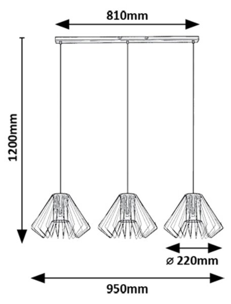 Čierny závesný luster Emerencia pre žiarovku 3x E27 – LED lustre a svietidlá > Lustre