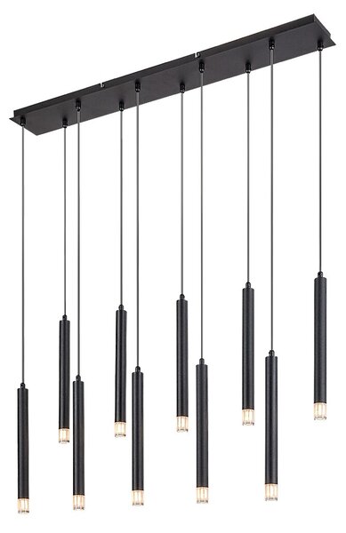 Čierny závesný luster Ramira pre žiarovku 10x G9 – LED lustre a svietidlá > Lustre