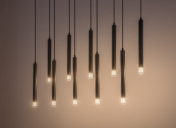 Čierny závesný luster Ramira pre žiarovku 10x G9 – LED lustre a svietidlá > Lustre
