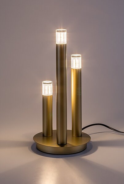 Zlatá stolová lampa Ramira pre žiarovku 3x G9 – LED lampičky a baterky > Stolové LED lampičky