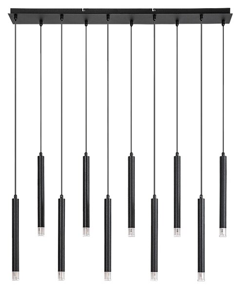 Čierny závesný luster Ramira pre žiarovku 10x G9 – LED lustre a svietidlá > Lustre