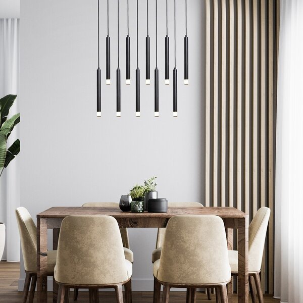 Čierny závesný luster Ramira pre žiarovku 10x G9 – LED lustre a svietidlá > Lustre