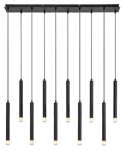 Čierny závesný luster Ramira pre žiarovku 10x G9 – LED lustre a svietidlá > Lustre