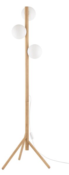 Stojacia lampa Estera Wood s dekorom dreva pre žiarovku 3x G9 – LED lampičky a baterky > Stojacie LED lampy
