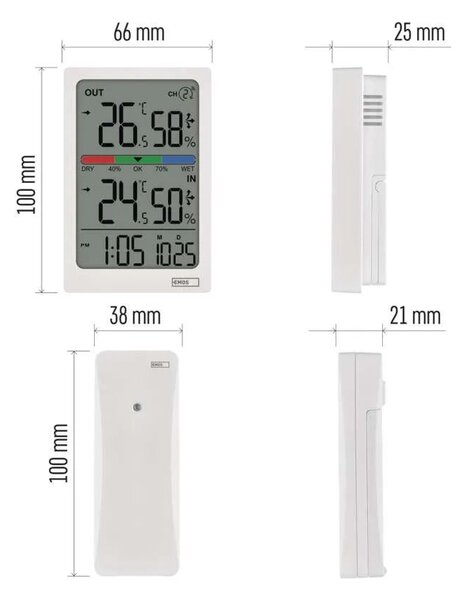 Domáci digitálny bezdrôtový teplomer s vlhkomerom – Elektro > Meteostanice a teplomery