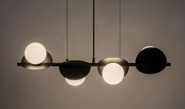 Čierny závesný luster Jules pre žiarovku 4x G9 – LED lustre a svietidlá > Lustre