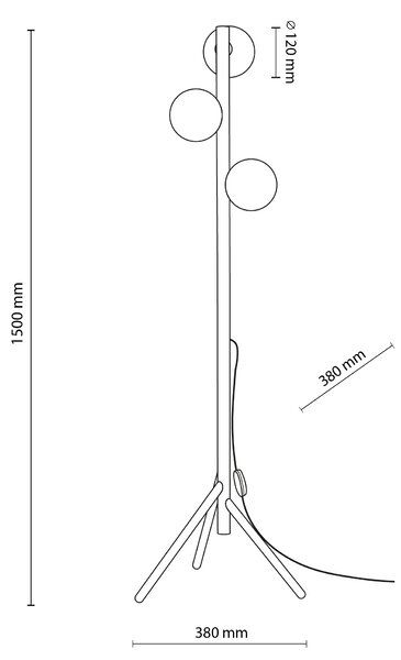 Stojacia lampa Estera Wood s dekorom dreva pre žiarovku 3x G9 – LED lampičky a baterky > Stojacie LED lampy