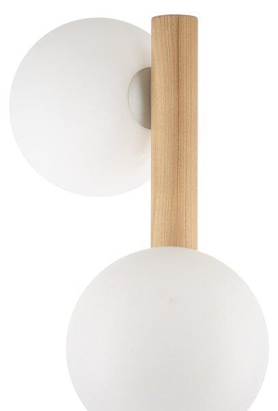 Stojacia lampa Estera Wood s dekorom dreva pre žiarovku 3x G9 – LED lampičky a baterky > Stojacie LED lampy