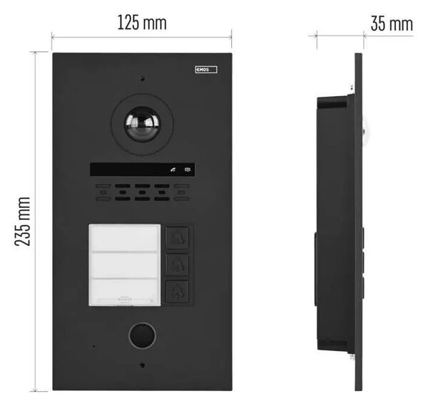 GoSmart Kamerová jednotka pre videotelefón IP-880A a monitor IP-880B, 3 tlač – Elektro > Domové zvončeky