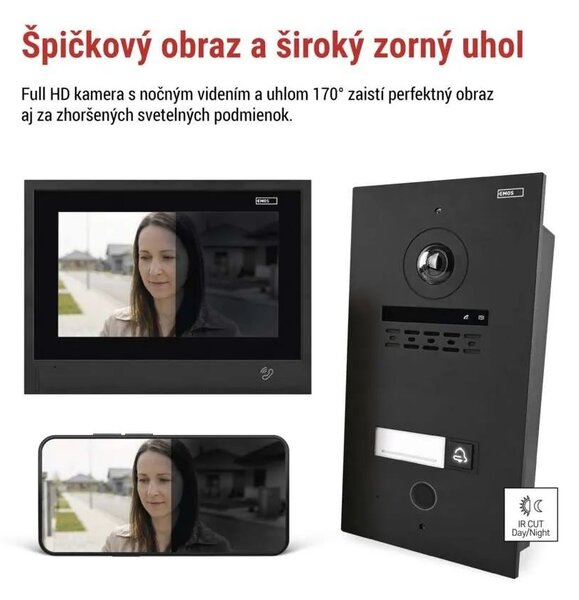 GoSmart Sada domového videotelefónu IP-880A s WiFi – Elektro > Domové zvončeky