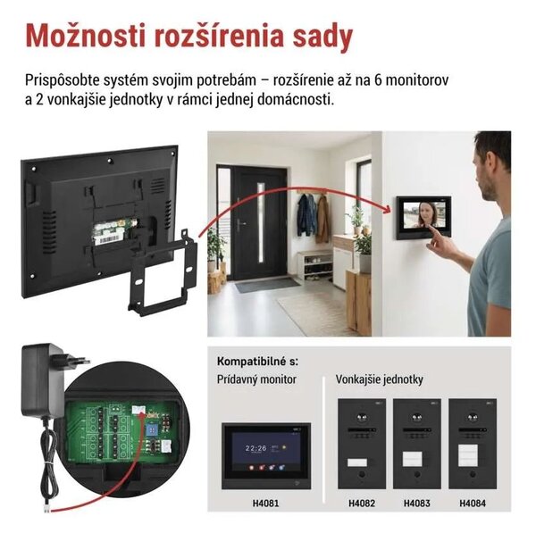 GoSmart Sada domového videotelefónu IP-880A s WiFi – Elektro > Domové zvončeky