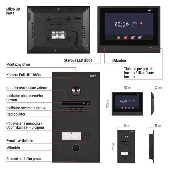 GoSmart Sada domového videotelefónu IP-880A s WiFi – Elektro > Domové zvončeky
