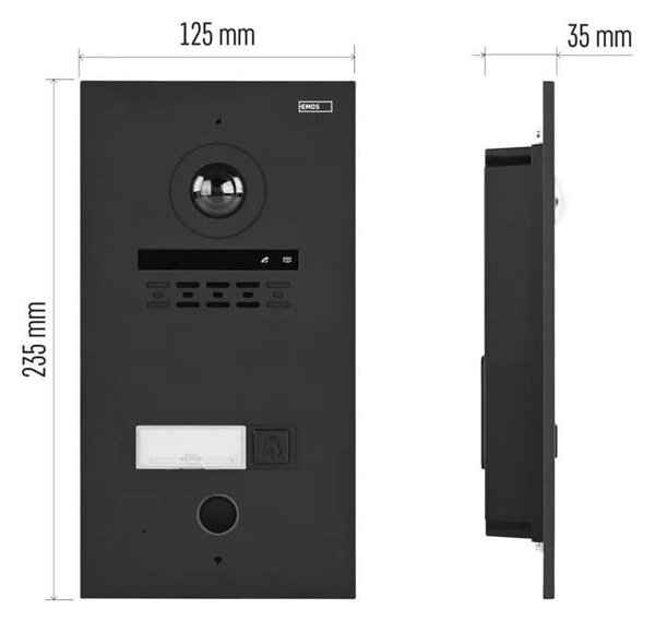 GoSmart Kamerová jednotka pre videotelefón IP-880A a monitor IP-880B, 1 tlač – Elektro > Domové zvončeky