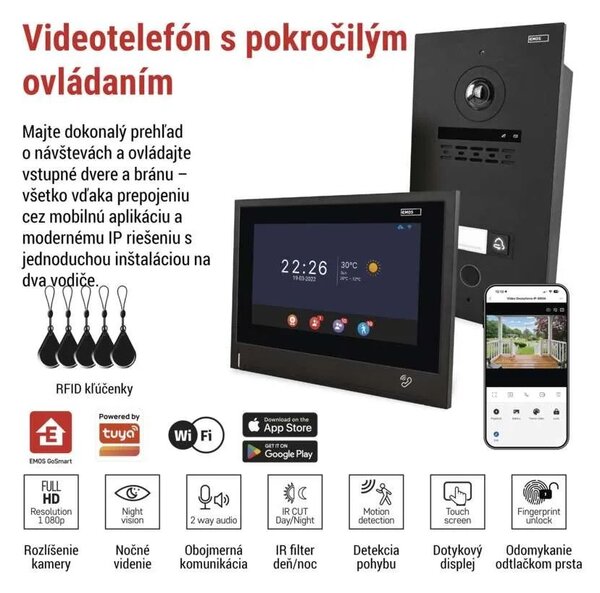 GoSmart Sada domového videotelefónu IP-880A s WiFi – Elektro > Domové zvončeky