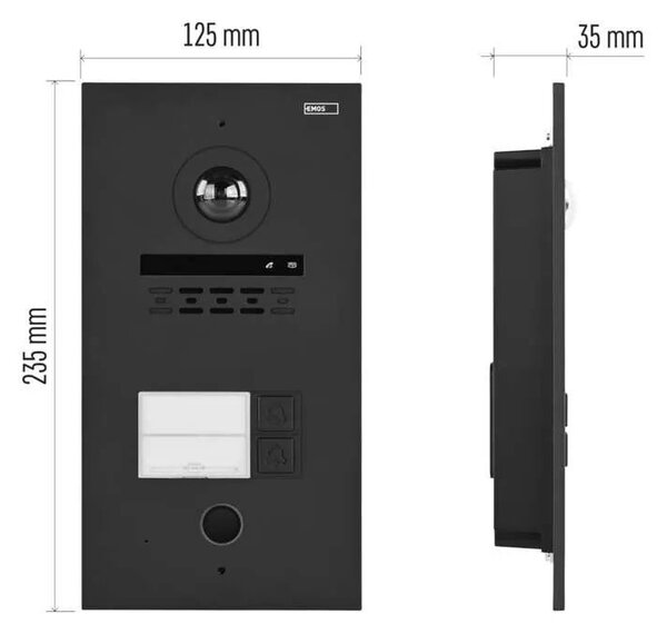 GoSmart Kamerová jednotka pre videotelefón IP-880A a monitor IP-880B, 2 tlač – Elektro > Domové zvončeky