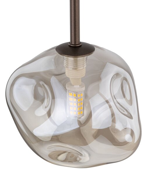 Hnedý závesný luster Lava 150mm pre žiarovku G9 – LED lustre a svietidlá > Lustre