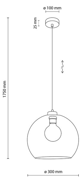 Čierny závesný luster Cubus s jantárovým tienidlom pre žiarovku E27 – LED lustre a svietidlá > Lustre