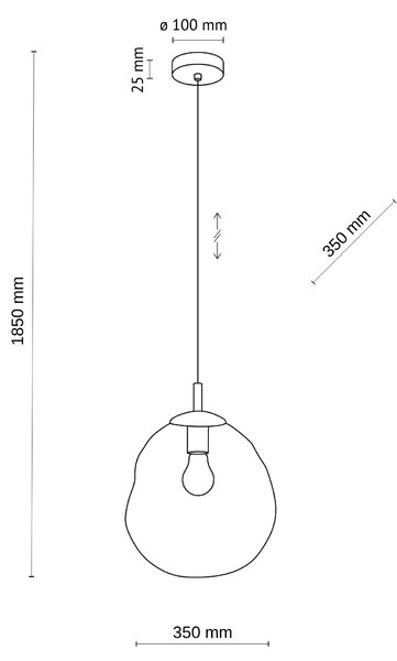 Hnedý závesný luster Lava 350mm pre žiarovku E27 – LED lustre a svietidlá > Lustre